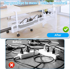 No Drill Under Desk Cable Management Tray, SONATURE 25.3" Cord Organizer for Table, Clamp Mount Desk Cable Management, Premium Carbon Steel Cable Organizer for Office, Home (White)