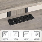 HOOBRO 4-Tier AV Media Stand, Media Console with Charging Station and LED Light, Wooden Stereo Cabinet, Corner TV Stand, Record Player, Entertainment Device Stand, BG38UDCJ01