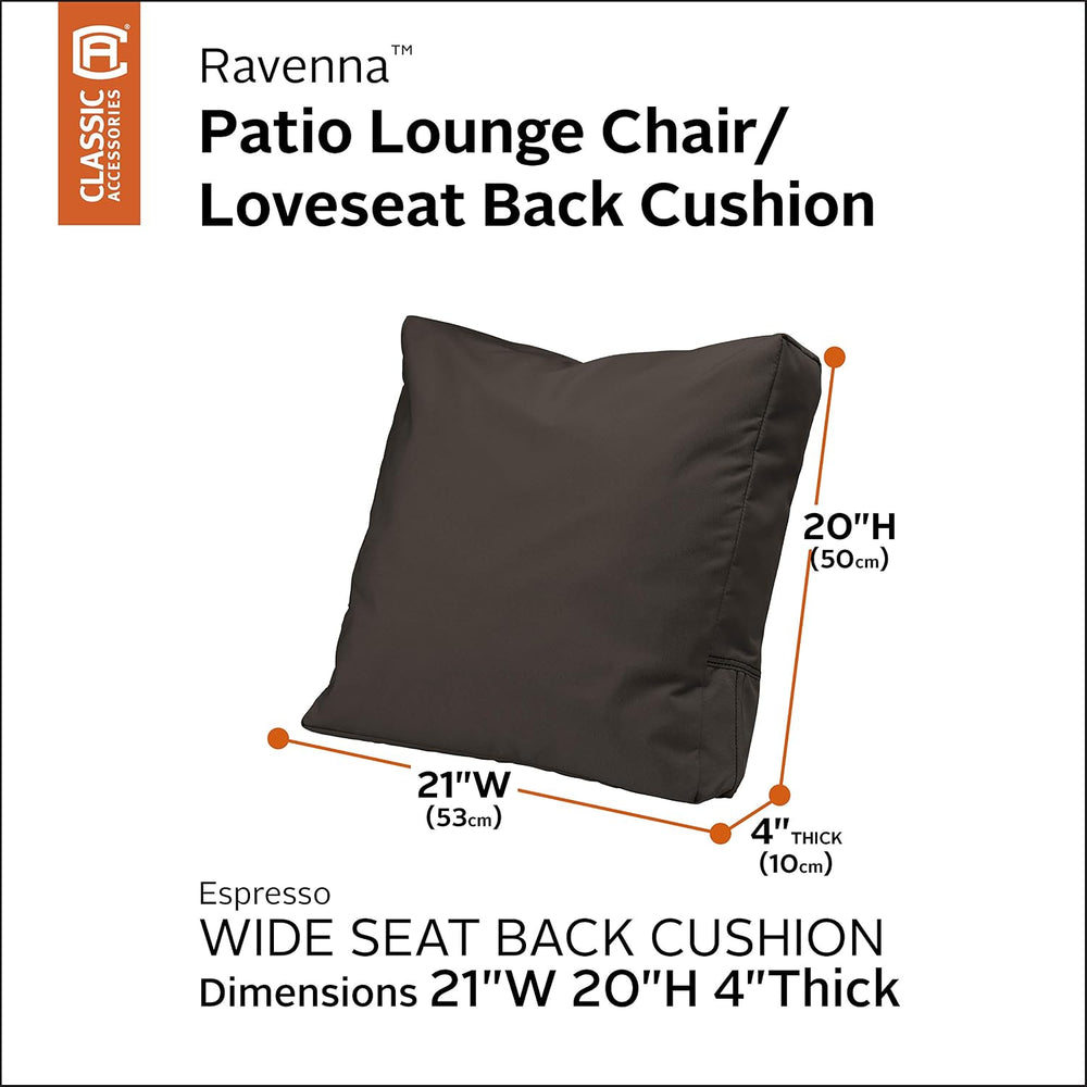 Classic Accessories Ravenna Water-Resistant Patio Lounge Chair/LoveSeat Back ...