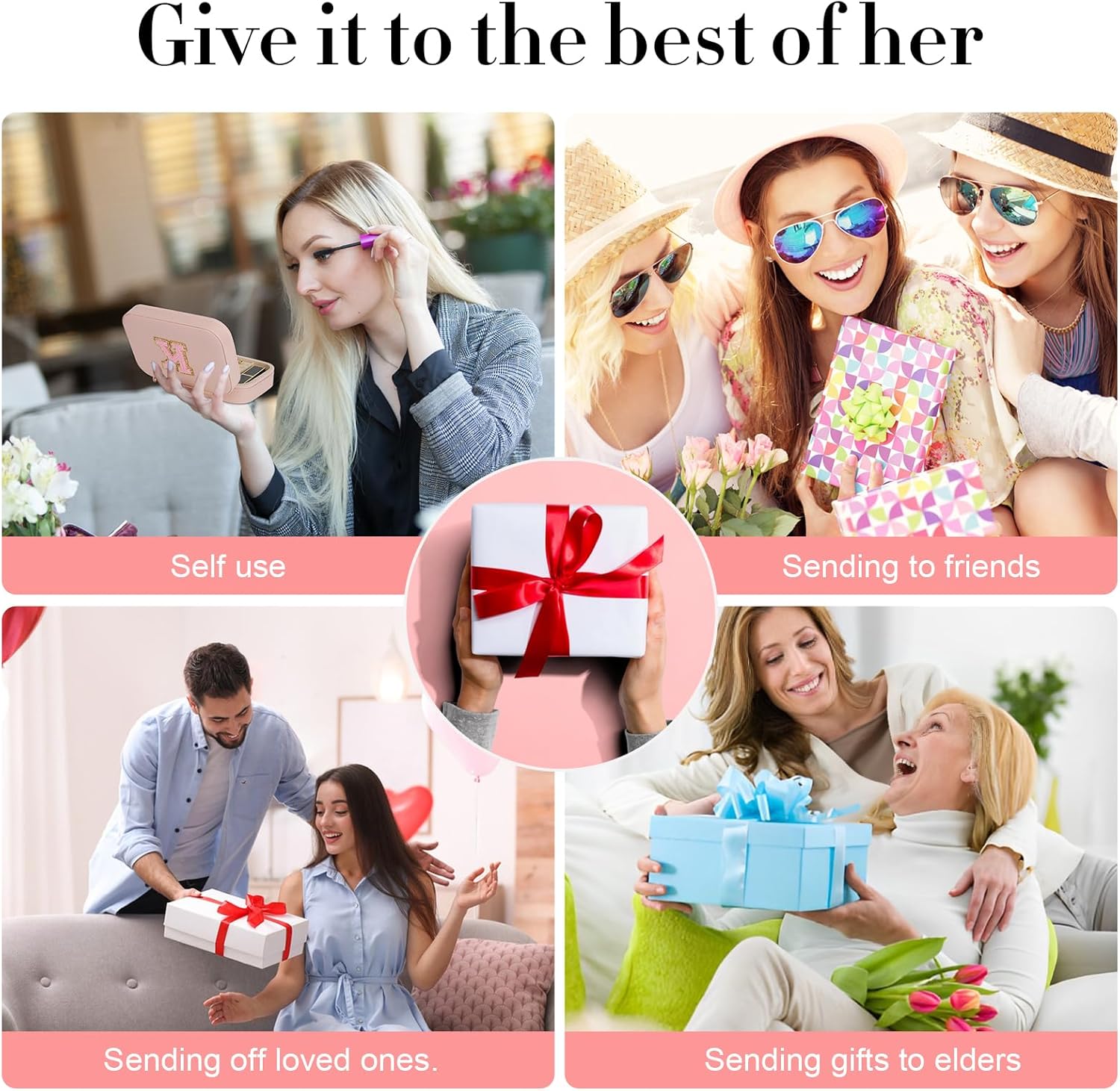 TopPerfekt Travel Jewelry Case Travel Jewelry Box With Mirror, Jewelry Organizer Bridal Shower Gifts To Her, Earring Travel Case, Trendy Gift for Women and Girls (Z, Pink)