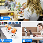 AboveTEK Retail Kiosk iPad Stand, 360° Rotating Commercial POS Tablet Stand, Fits 6"-13" (Screens) iPad mini Pro-Business Swivel Tablet Holder, for Store Office Reception Kitchen Desktop (White)