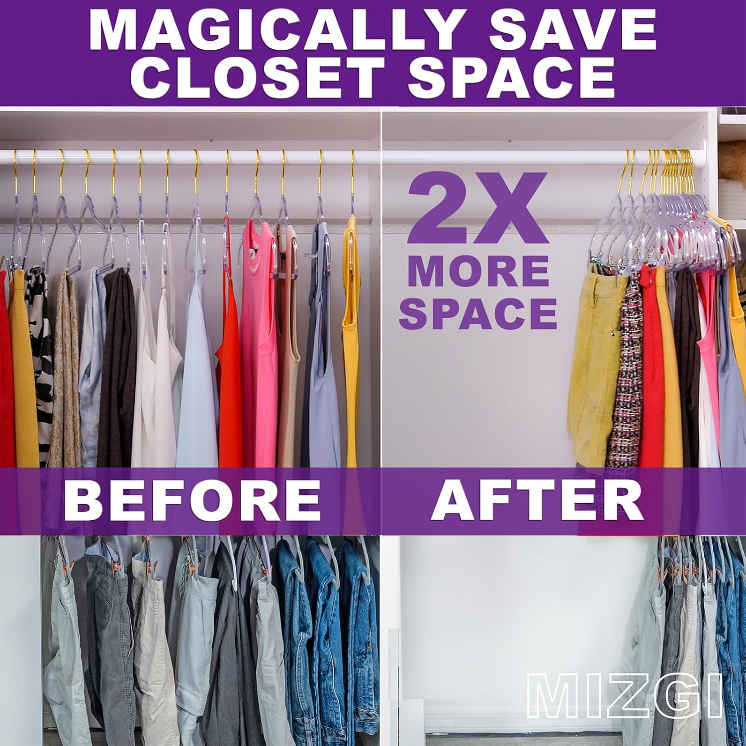 Premium Clear Invisible Acrylic Hangers, 20 Pack Ultra Slim & Space Saving Suit Hangers for Coats, Pants & Dress Clothes