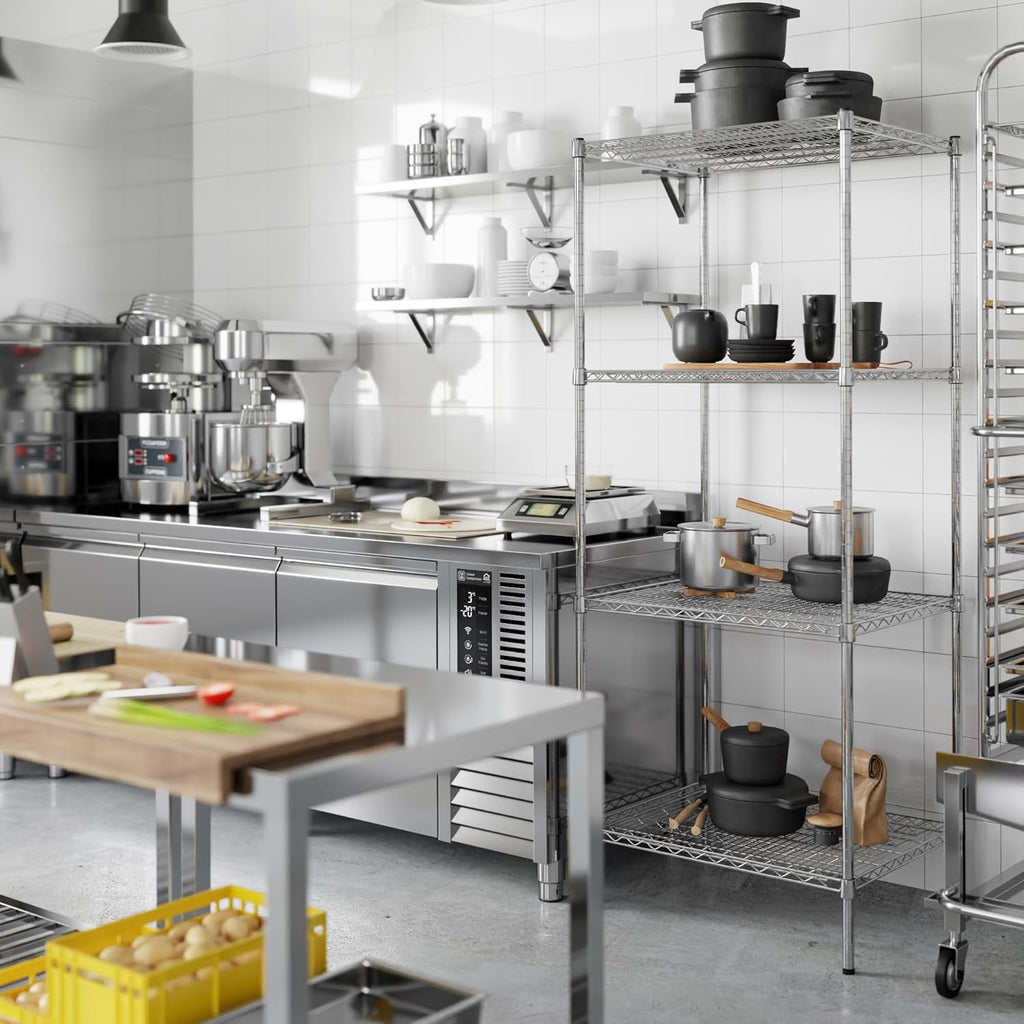 24" Deep x 30" Wide x 74" Height Wire Shelving Kit | 4-Tier | NSF Commercial Storage Rack Unit