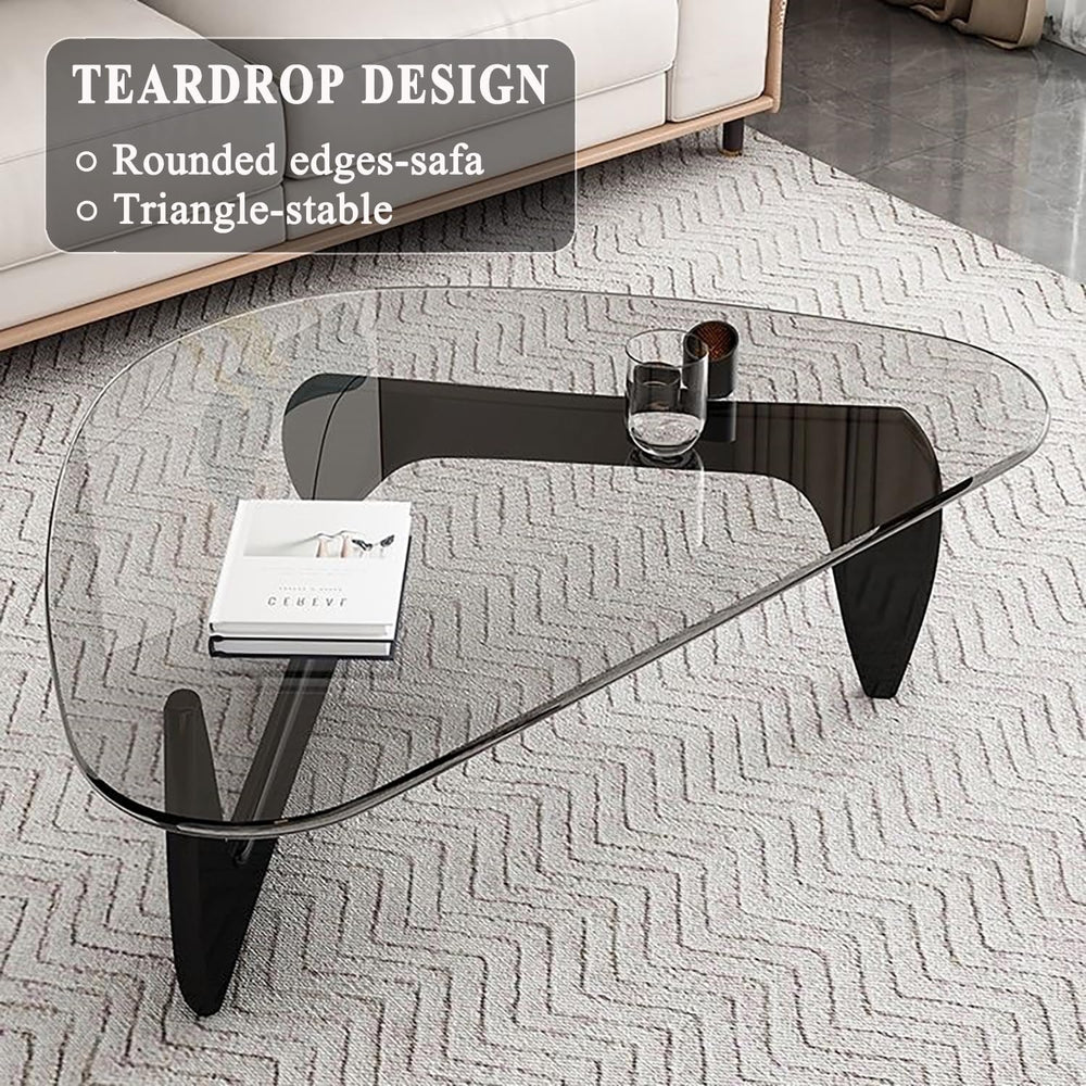 Modern Glass Coffee Table, Mid Century Small Coffee Table, Coffee Table for L...