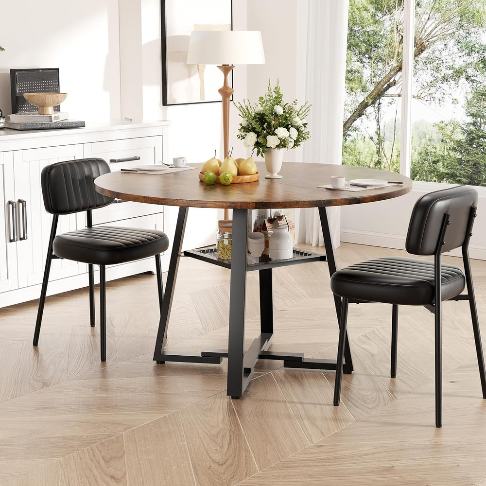 47 Inch Round Dining Table for 4-6 People,Modern Circle Dining Room Table Kit...