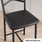 GarveeHome Bar Stools Set of 2, Counter Height Bar Chairs with Back and Thick Cushion, Upholstered Dining Chairs with Padded Seat, Barstools for Kitchen Island, Bar, Dining Room, Modern Black