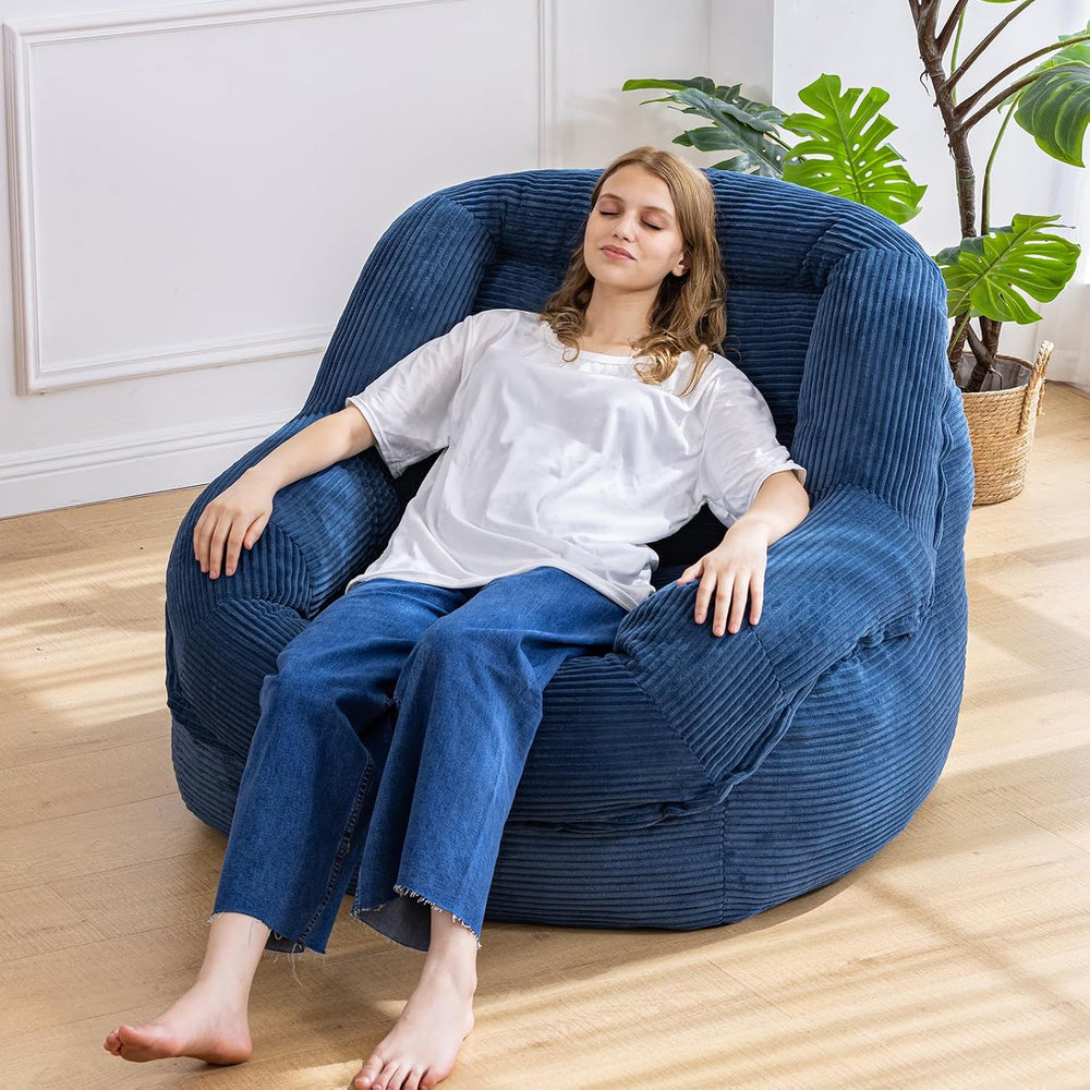 Giant Bean Bag Chair for Adults, Oversized Floor Lounge Chair with Armrests |...