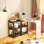 Storage Shelves, Garage Metal Shelving Unit, Adjustable, Double-Layer Column with Reinforced Ribs, Heavy-Duty, Capable of Bearing 1800 lbs, Suitable for Garage, Warehouse, Kitchen Storage
