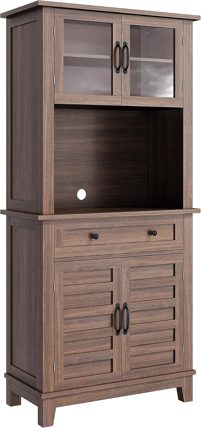 GAOMON 72“ Tall Pantry Cabinet with Drawer, 32” Wide Kitchen Pantry Storage C...