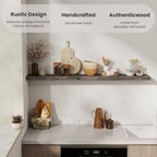 Solid Wood Floating Shelves, 8" Deep Rustic Reclaimed Barnwood Wall Hanging Floating Shelf with Invisible Heavy-Duty Metal Bracket | Wall Mounted | Farmhouse Style | 55 inches,1PC,Grey
