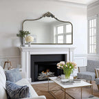 G-LEAF Vintage Baroque Mirror 48"X30", Victorian Antique Mirror with Black Brush Gold Ornate Metal Frame for Fireplace Entryway Living Room Hallway Bathroom