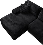 95" L-Shaped Cloud Sectional Couch, Left Facing Modular Compressed Boneless Sectional Sofa with Chaise Lounge, Plush Corduroy Boneless Corner Sofa for Living Room