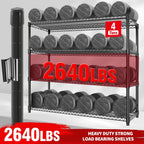 71" H Storage Shelves 2640LBS Heavy Duty Shelving Unit with Wheels & Feet, 4-Tiers Garage Shelving for Pantry Garage Kitchen Home Commercia, 71.8" H x 59" W x 17.7" D