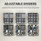 Aokeyee Shoe Organizer for Closet,2 Pack Foldable Shoe Storage Organizer Box Bin with Adjustable Dividers and Clear Cover, Fits up to 16-32 Pairs