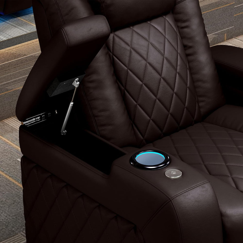 Valencia Tuscany Home Theater Seat - Nappa Leather Power Recliner with Cool G...