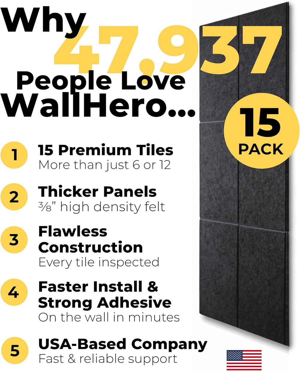 WALLHERO Vision Board - Large Cork Board for Walls 59" x 36", Black...