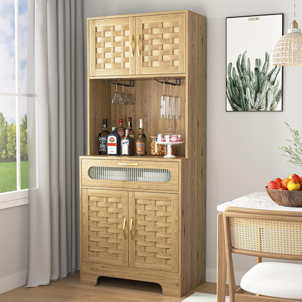 67'' Tall Pantry Buffet Cabinet Freestanding Hutch Cupboard for Home,...