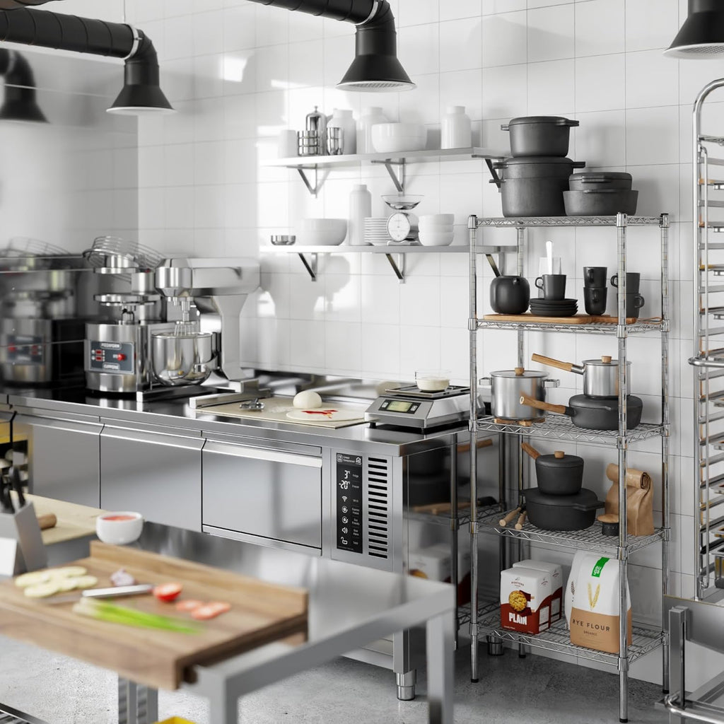 14" Deep x 24" Wide x 64" Height Wire Shelving Kit | 5-Tier | NSF Commercial Storage Rack Unit