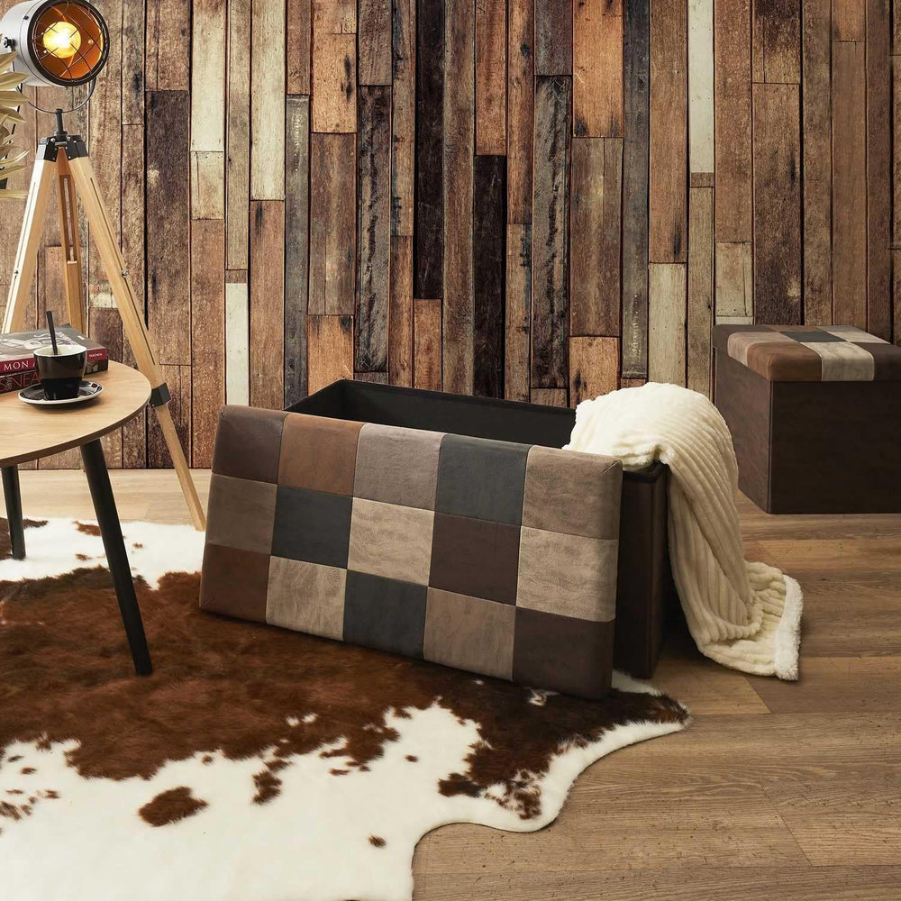 HOME DECO FACTORY, HD7666, Patchwork PU M2, Bistro Indus Furniture, Folding C...