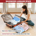 8 XL Travel Vacuum Storage Bags for Clothing with Hand Pump, Compression Packing Cubes Organizer for Luggage Suitcase, Space Saver Seal Bags for Vacation Cruise