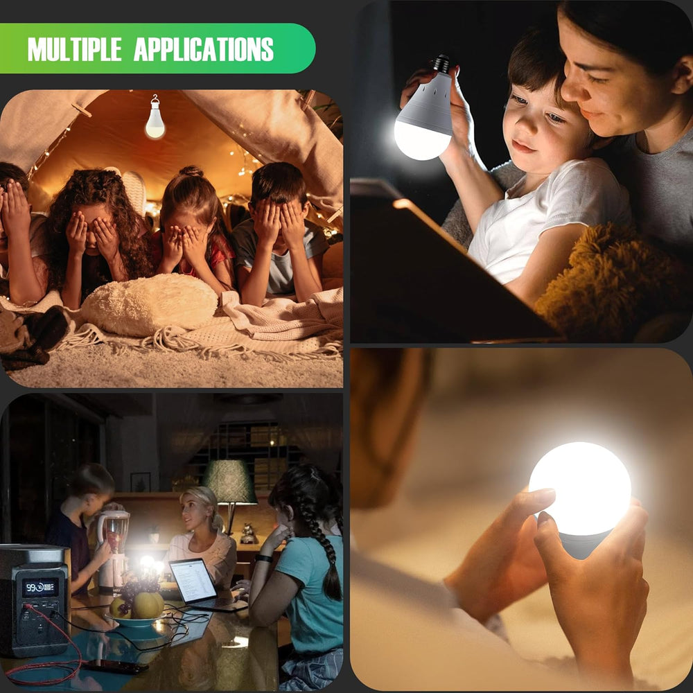 DEBAOBULB 6 Pack Rechargeable Emergency Light Bulbs, Battery Powered LED Ligh...