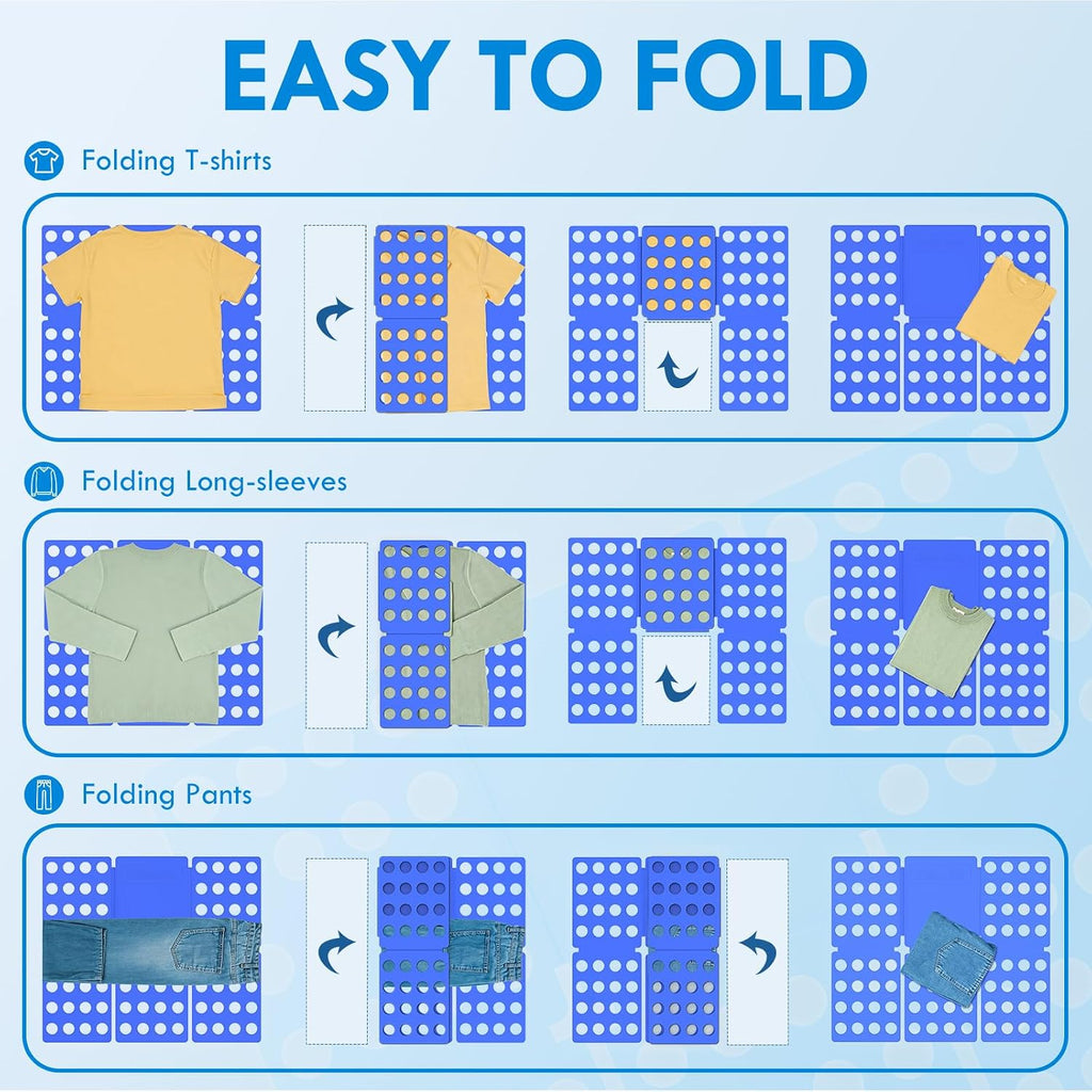 Mini Clothes Folding Board Compact Portable Shirt Folder | Space-Saving, Folding Tool for Home or Travel