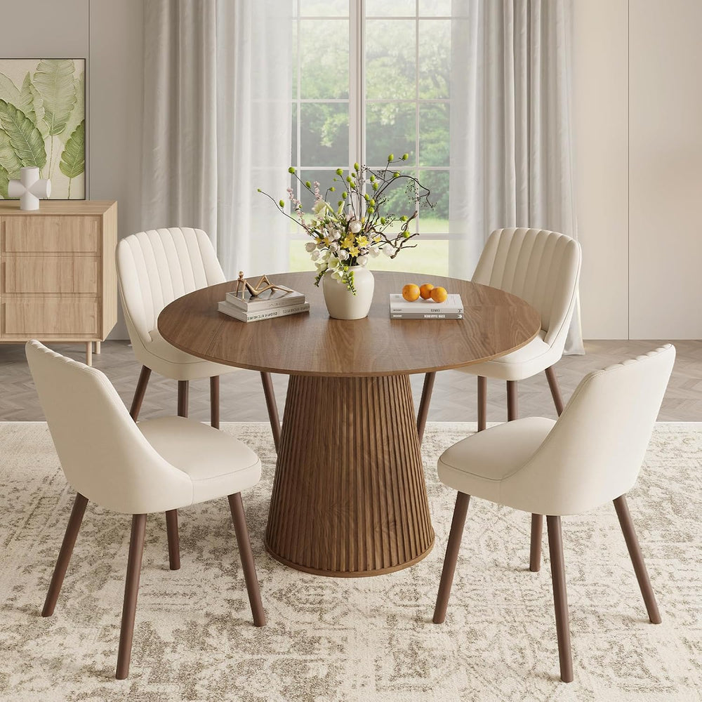 MALOL Upholstered Dining Chairs Set of 4, Modern Fabric Kitchen Chairs with B...