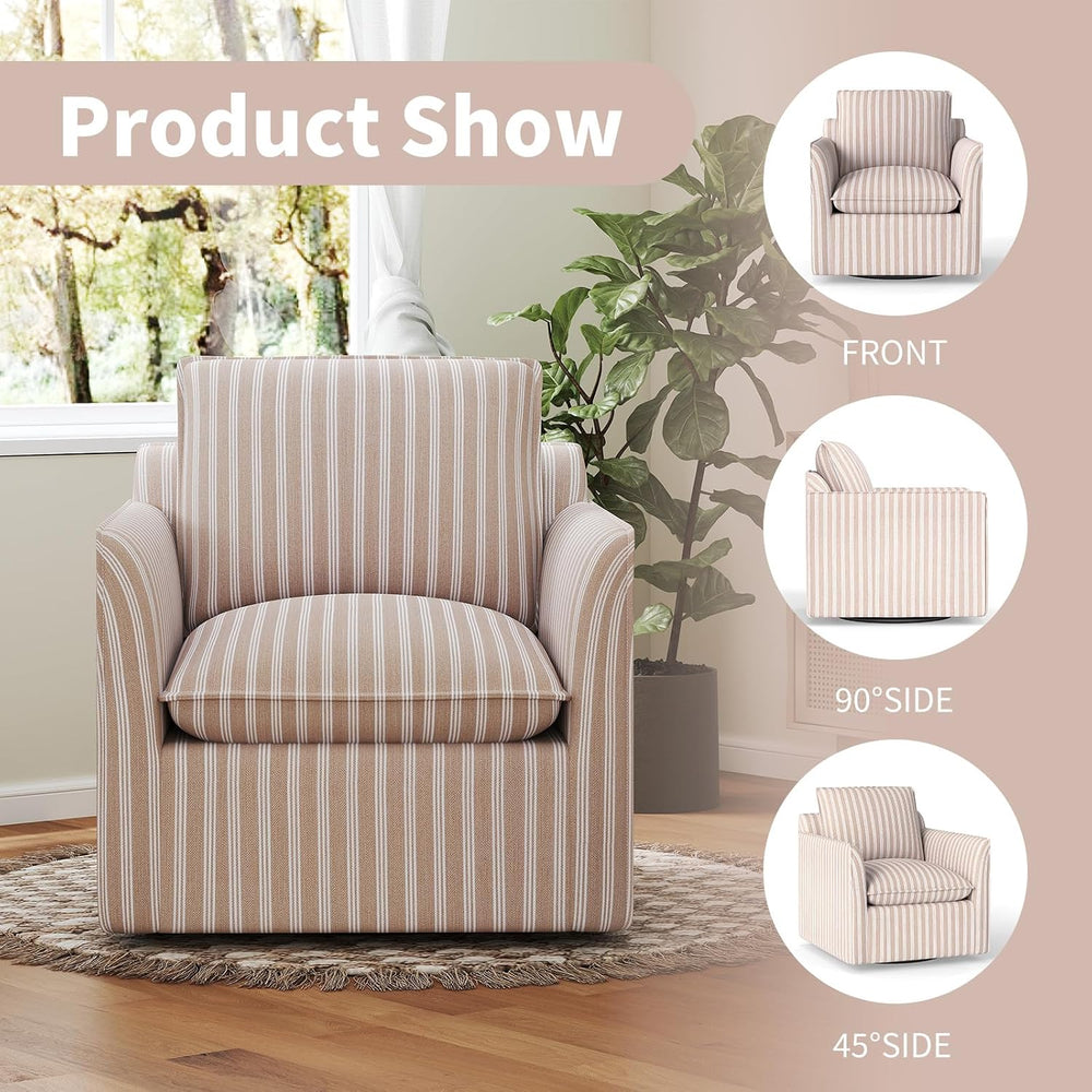 INZOY Swivel Accent Chair with Thick Padded Backrest Cushion, Swivel Reading ...
