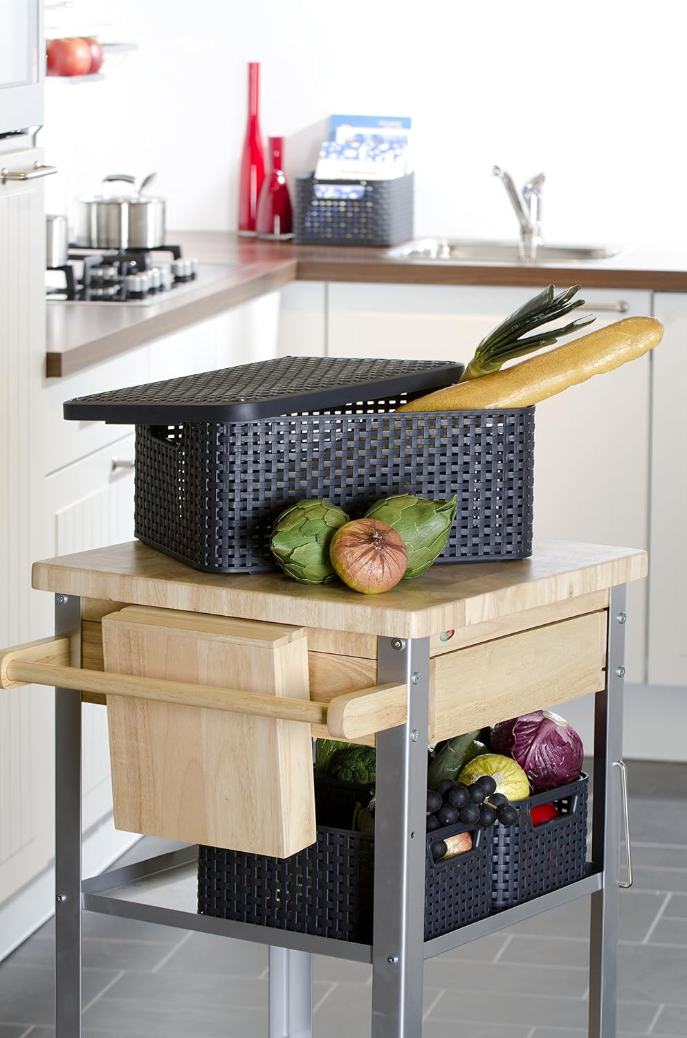 CURVER Style S - storage boxes & baskets (Storage basket, Grey, Rattan, Monotone, Bathroom, Bedroom)
