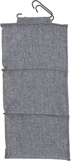 Household Essentials 3 Shelf Hanging Closet Organizer, Hanging Shelf with Hooks, Poly Linen and PEVA Shelving