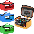 4 PCS Toy Storage Bags, Transparent PVC Toy Organizer Bag with Manual Pocket for Classic Building Bricks, Puzzles, Toy Cars, Large Size, Multicolor