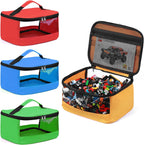 4 PCS Toy Storage Bags, Transparent PVC Toy Organizer Bag with Manual Pocket for Classic Building Bricks, Puzzles, Toy Cars, Large Size, Multicolor