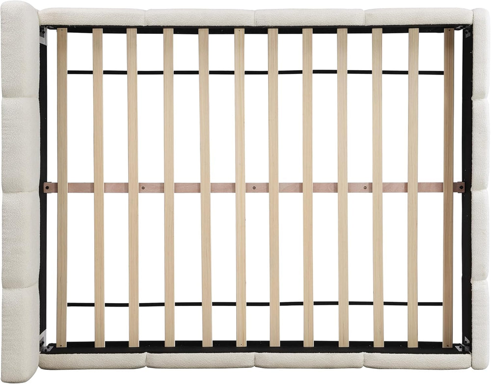 Christopher Knight Home Hazel Queen Size Platform Bed, Boucle Thick Headboard...