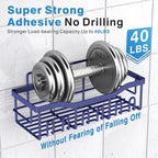 EUDELE 5-Pack Rustproof Stainless Steel Shower Caddy – No Drill Adhesive Bathroom Organizer with Large Capacity, Spacious Shower Shelves for Inside Shower, Kitchen & Home Decor Storage-XL Size