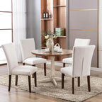 COLAMY Upholstered Dining Chairs Set of 4, Parsons Style Linen Beige Accent Chairs with High Back, for Round Kitchen Table or Small Dining Room – Comfortable & Stylish