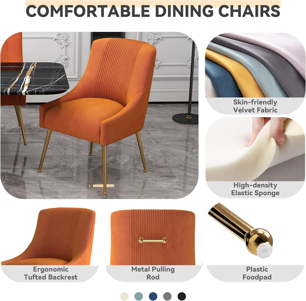 Dining Chairs,Modern Living Room Chairs, Velvet Upholstered Dining Room Chair...