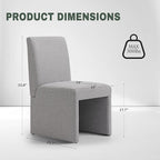 Upholstered Dining Chairs Set of 2 Modern Kitchen & Dining Room Chairs Linen Fabric Dining Chairs with Wooden Frame, Grey