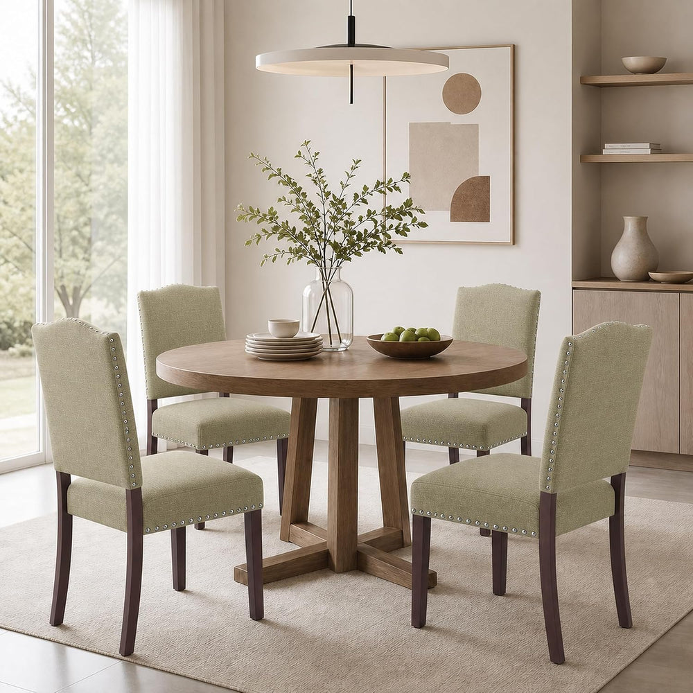 Upholstered Dining Chairs Set of 4 with Thickened Seat Cushion