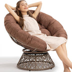 Bme 40" Ergonomic Wicker Papasan Chair