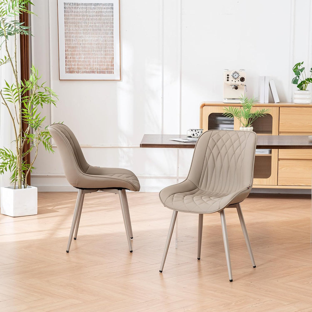 YOUNIKE Dining Chairs Set of 2 Kitchen & Dining Room Chairs Modern Khaki