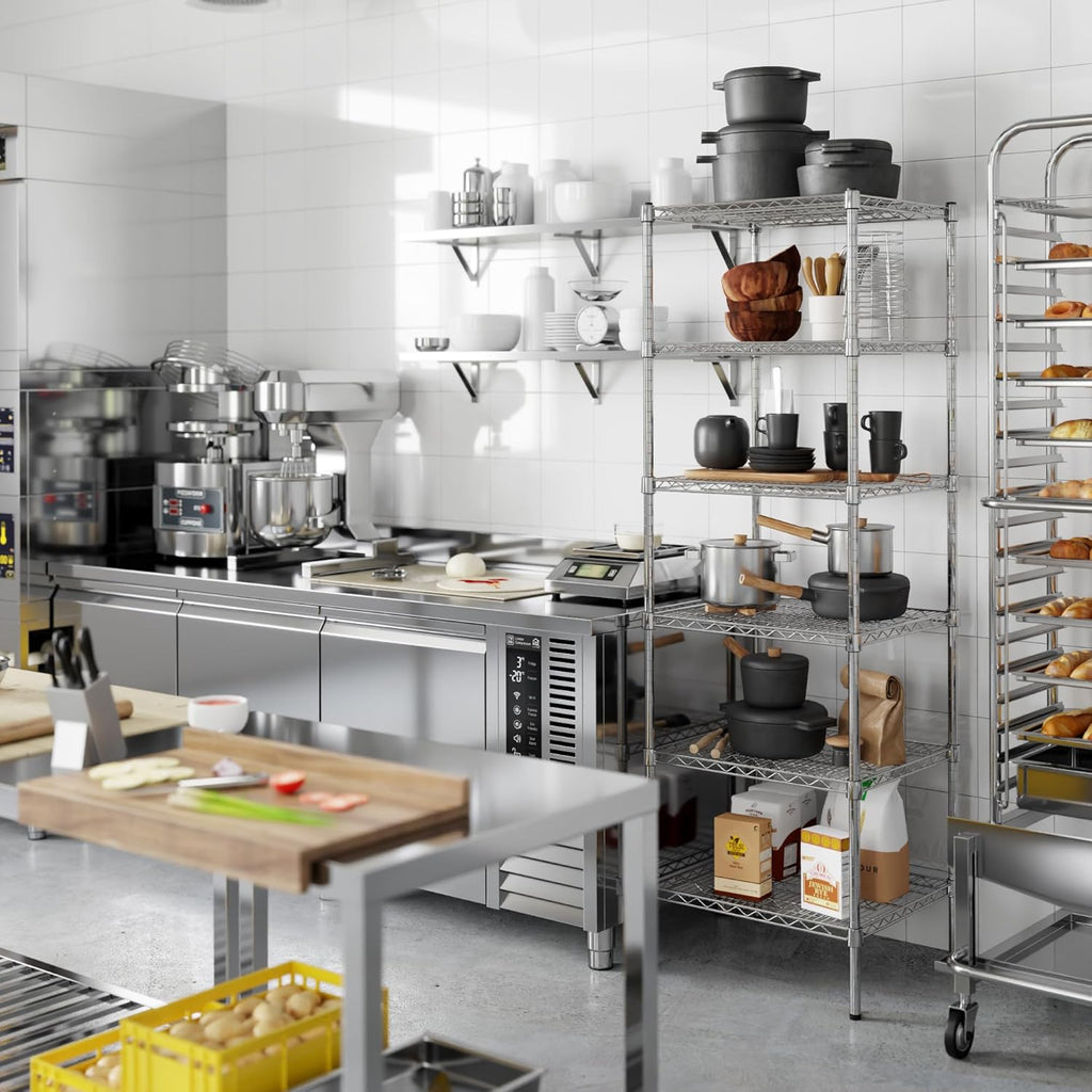 21" Deep x 24" Wide x 74" Height Wire Shelving Kit | 6-Tier | NSF Commercial Storage Rack Unit