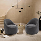 COLAMY Swivel Accent Chair, 360° Swivel Chair with Hidden Storage, Modern Small Barrel Swivel Armchair for Living Room/Bedroom, Darkgrey