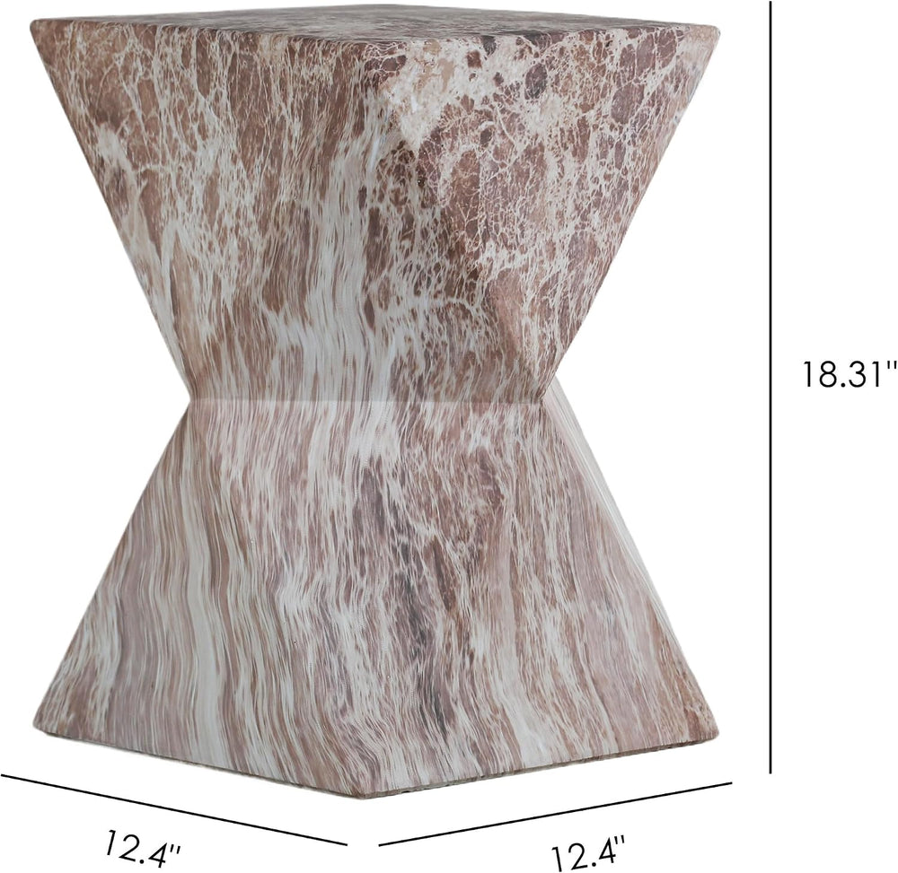 End Tables 12.4" Faux Marble Side Table, Indoor and Outdoor Marble Accen...