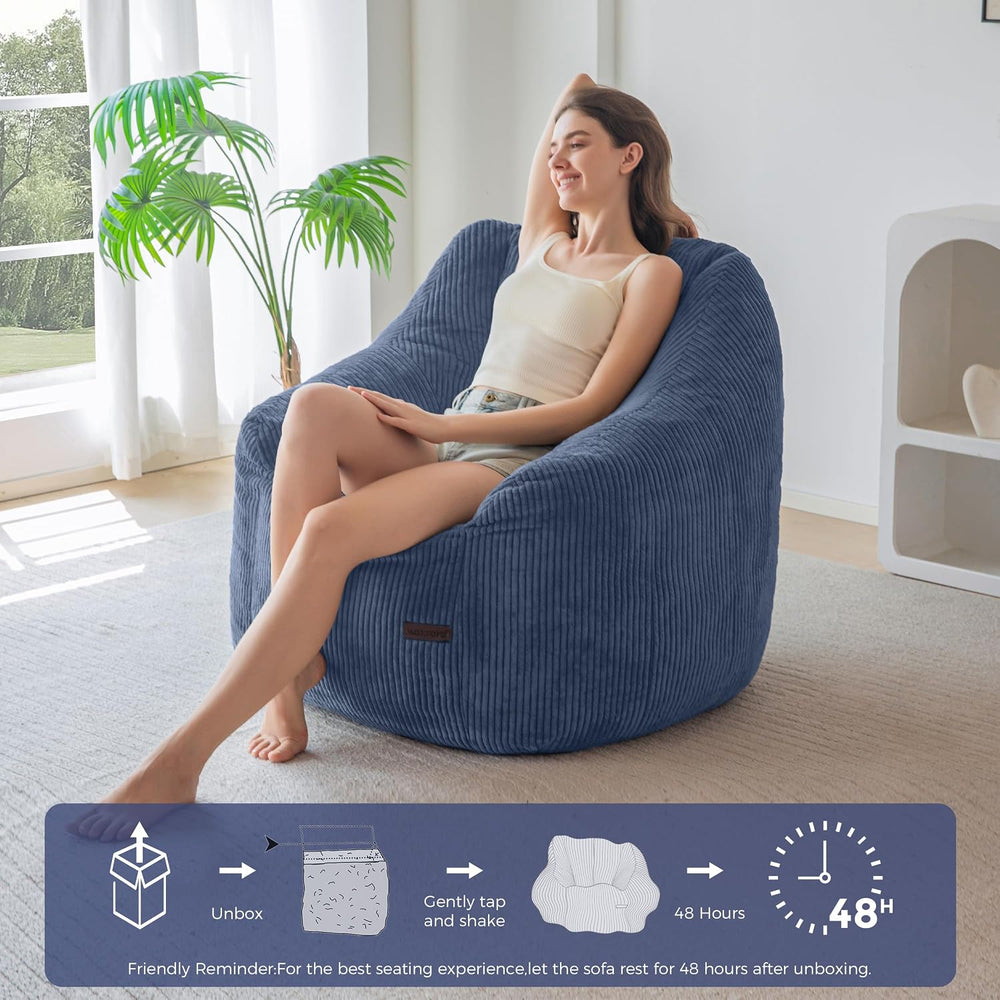 MAXYOYO Bean Bag Chair for Adults, Foam-Filled Floor Sofa for Reading | Bean ...