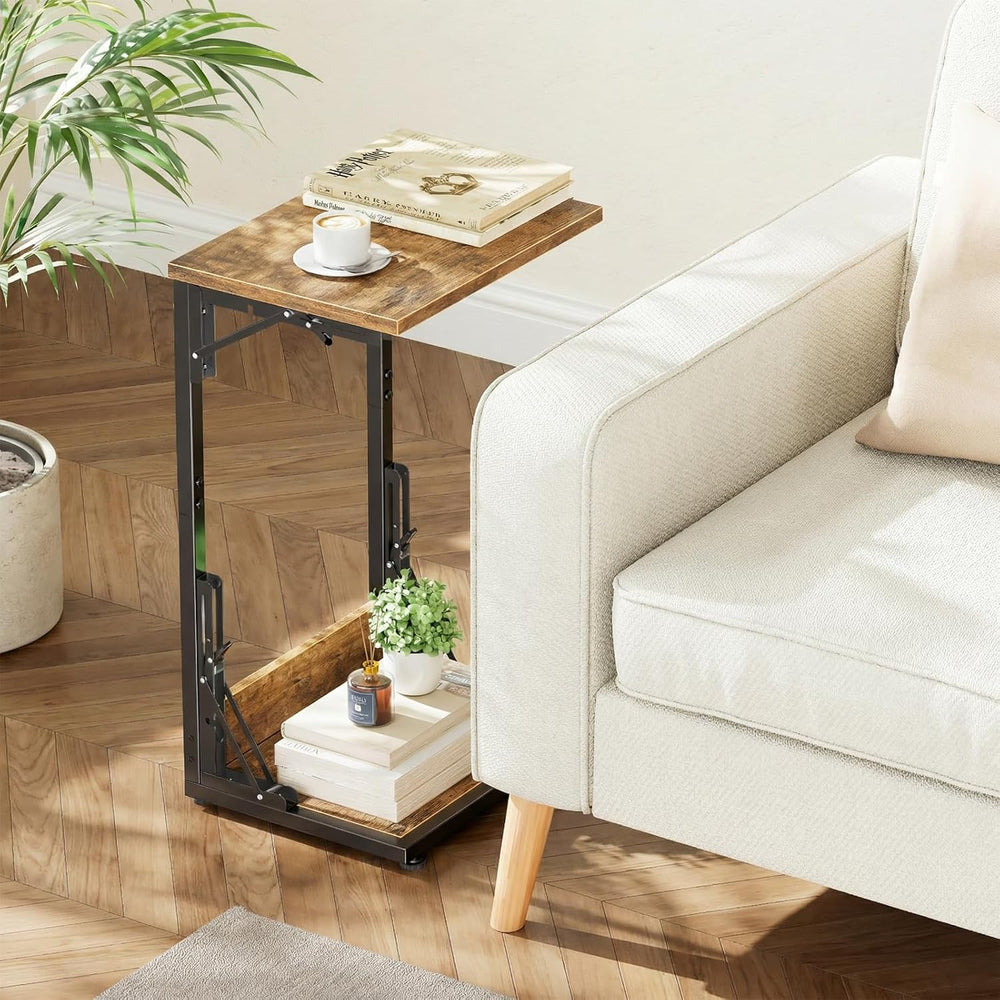 Simple Trending Folding Side Table, C Shaped End Table, TV Tray Couch Table f...
