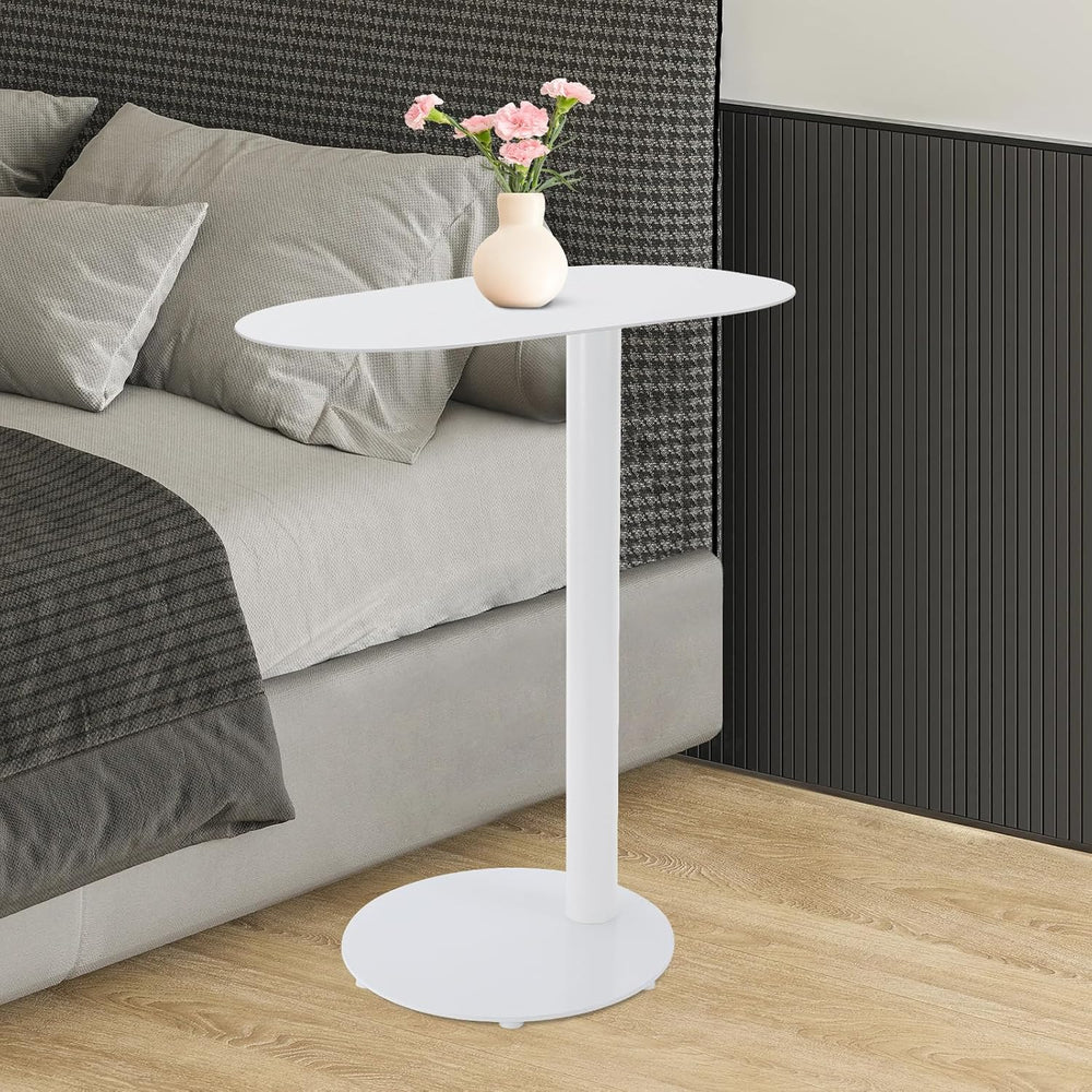 C-Shaped End Table, Metal Small Side Table for Couch, 25" Tall C Shaped ...