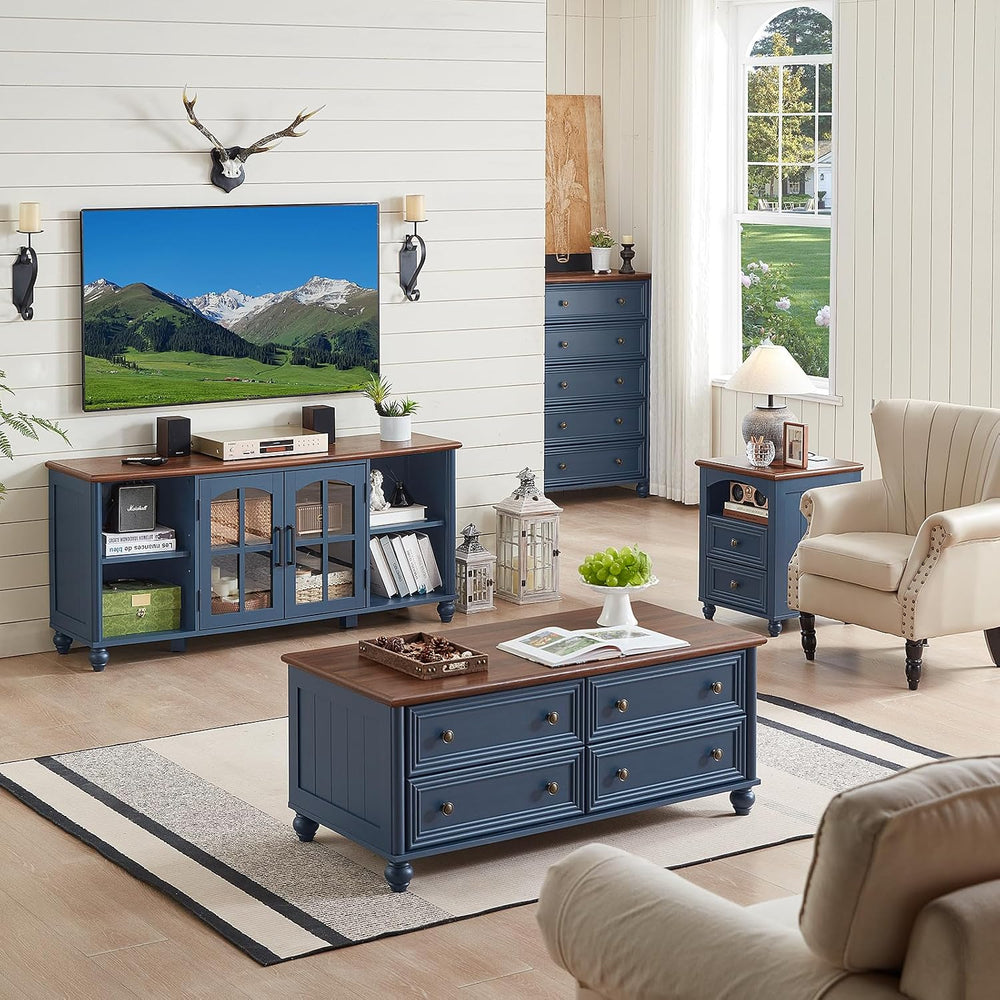 RWYHG Farmhouse TV Stand for 60 in TV, Entertainment Center for Living Room |...