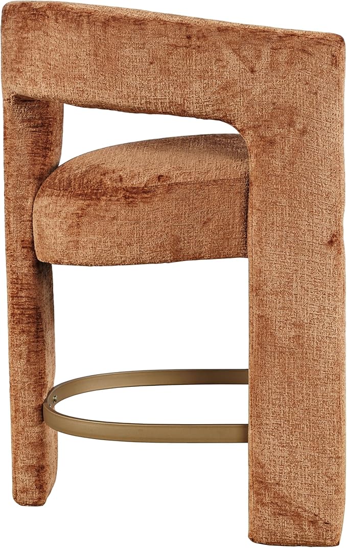 Jofran Upholstered Counter Stool with Arms – Versatile Barstools – Stylish Seating for Kitchen Dining Room or Home Bar, Rust, Single Stool
