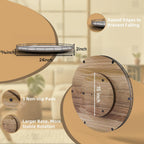 24 Inch Lazy Susan Turntable, Heavy Duty Acacia Wood Round Tray for Kitchen | Easy 360 Degree Spin; Raised Iron Rim; 3 Anti Slip Pads; No Assembly; Farmhouse Decor; Pantry, Cabinet, Gift Box