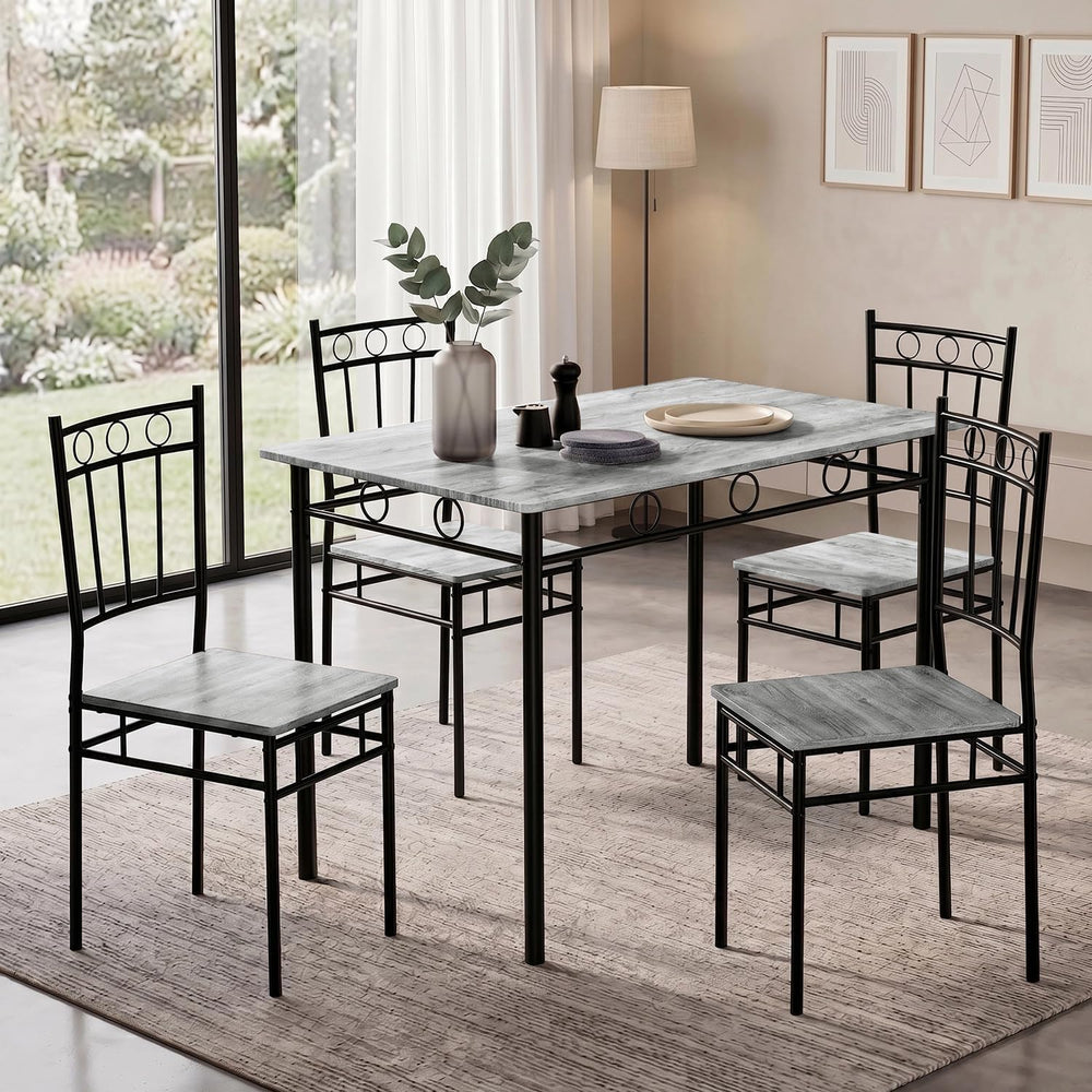 Vipbear Kitchen Dining Table Set for 4, 5-Piece Kitchen Table Set,Dining Room...